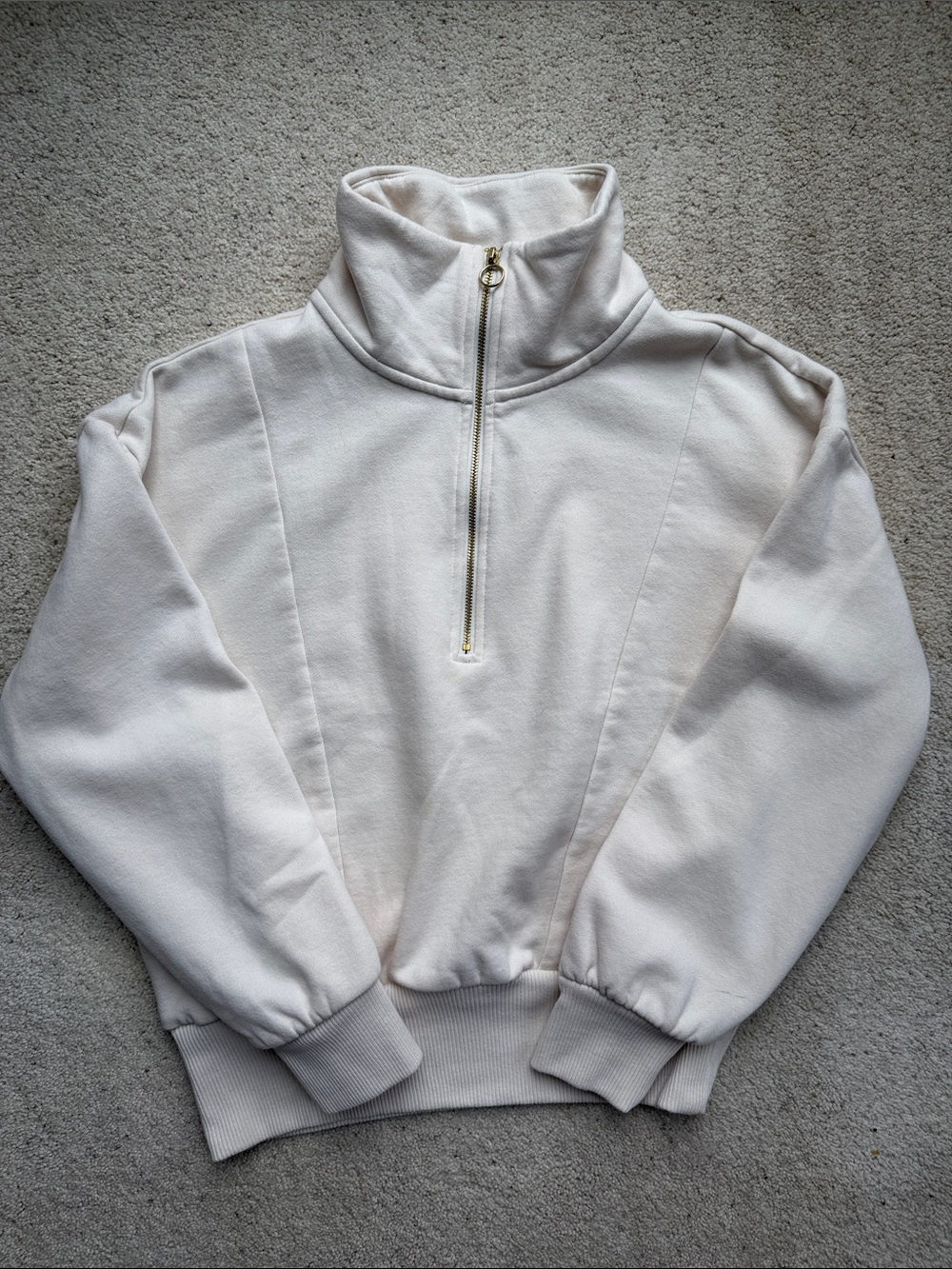 a new day Cream Half-Zip Funnel Neck Pullover